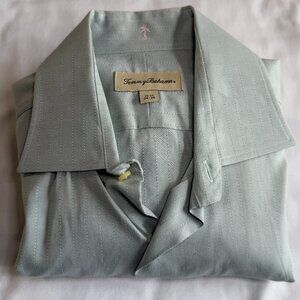 Tommy Bahama Men’s Sage Green Jacquard Stripe Long Sleeve Shirt Size 15.5 34/35